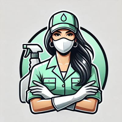 logo-eleonor-expert-nettoyage Femme de ménage prête à travailler.